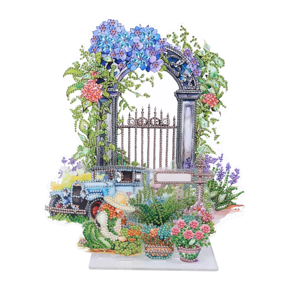 DIY Diamond Painting Free Combination Of 3D Decoration Desk Ornaments - Garden Door