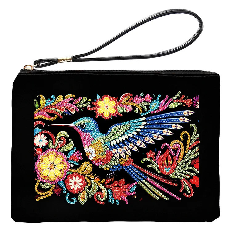 PU Partial Special Shaped Hummingbird 5D DIY Diamond Painting Wallet Daily Purse