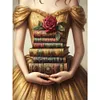Girl Holding A Book-14CT Stamped Cross Stitch 45*60cm/17.72*23.62in(Big Size) tapestrymarket
