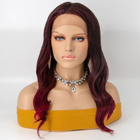 WEQUEEN Dark Red Velvet Synthetic Lace Front Wigs Lace Front Wig