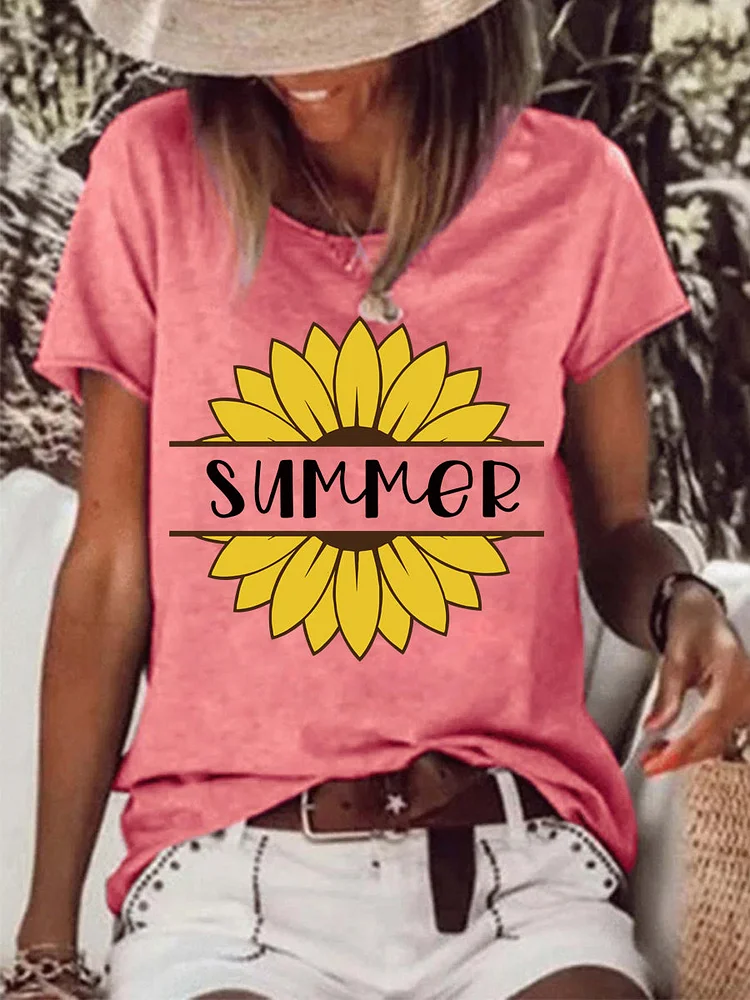 Summer sunflower Hem Tee -04497