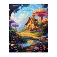 Fantasy Mushroom Cottage - Pearls Painting