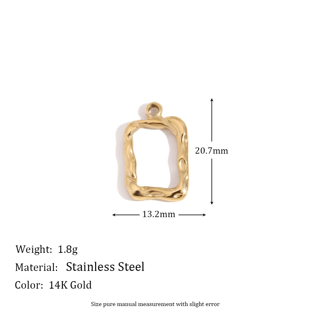 5 Pieces Fashion Irregular Heart Stainless Steel 18K Gold Plated Jewelry Making