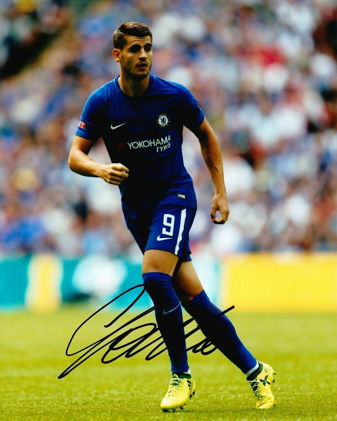 Alvaro Morata Signed 10X8 Photo Poster painting Chelsea F.C. Genuine Signature AFTAL COA (1111)