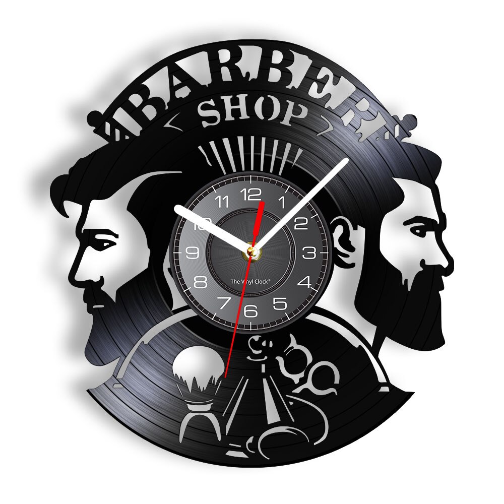 

Barber Shop - Vinyl Record Wall Clock - Without LED, 501 Original