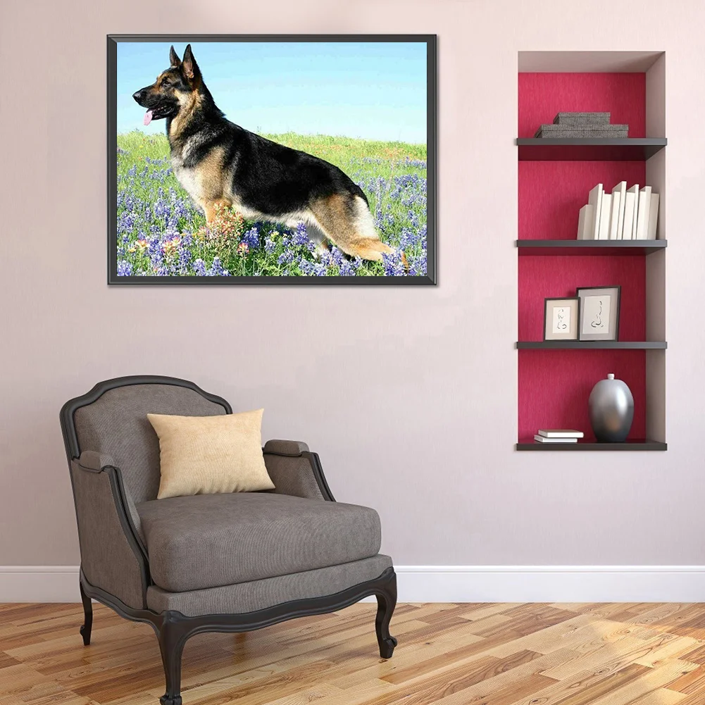 Diamond Painting - Full Round Drill - German Shepherd(40*30cm)