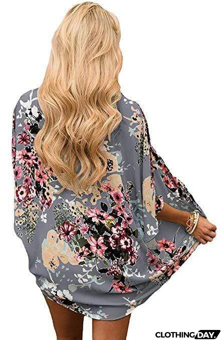 Bohemia Flower Print Summer Beach Women's Cardigan Loose Chiffon Coat