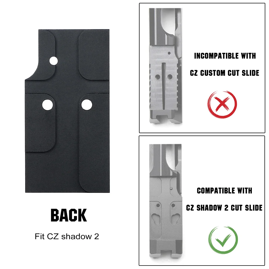 ohhunt® Adapter Plate CZ Shadow 2 Optic Ready and Holosun 407K/507K/EPS Carry/EPS/RomeoZero