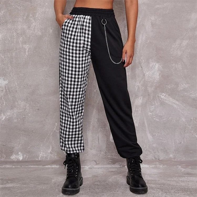 Contrast Chain Personalized Pants