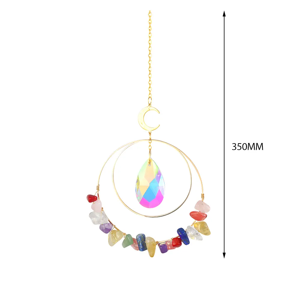 Crystal Light Trapping Windchime Prism Light Catching Pendant (Multicolor)