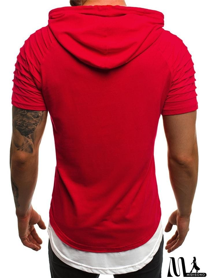 MidiSono - Men's Short Sleeve Hooded Tops