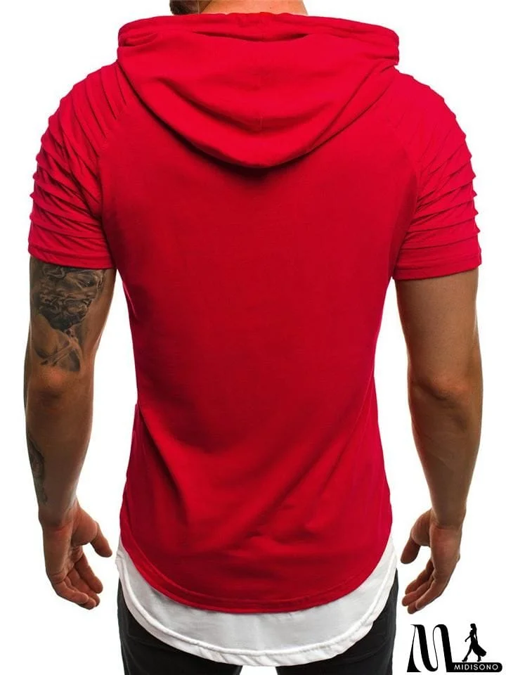 MidiSono - Men's Short Sleeve Hooded Tops
