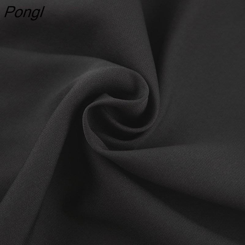 Pongl Elegant Black Mini Skirts Women 2022 Autumn Office Lady Patchwork A-Line Sexy Skirts Casual High Waist Skirt Solid Female