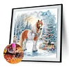 Diamond Painting - Partial Special Shaped Drill - Winter Horse(Canvas|30*30cm)