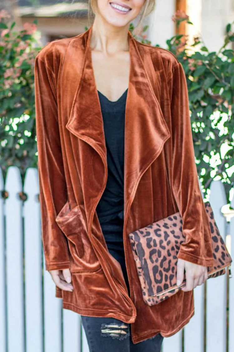 Casual Street Solid Turn-back Collar Outerwear(5 Colors)