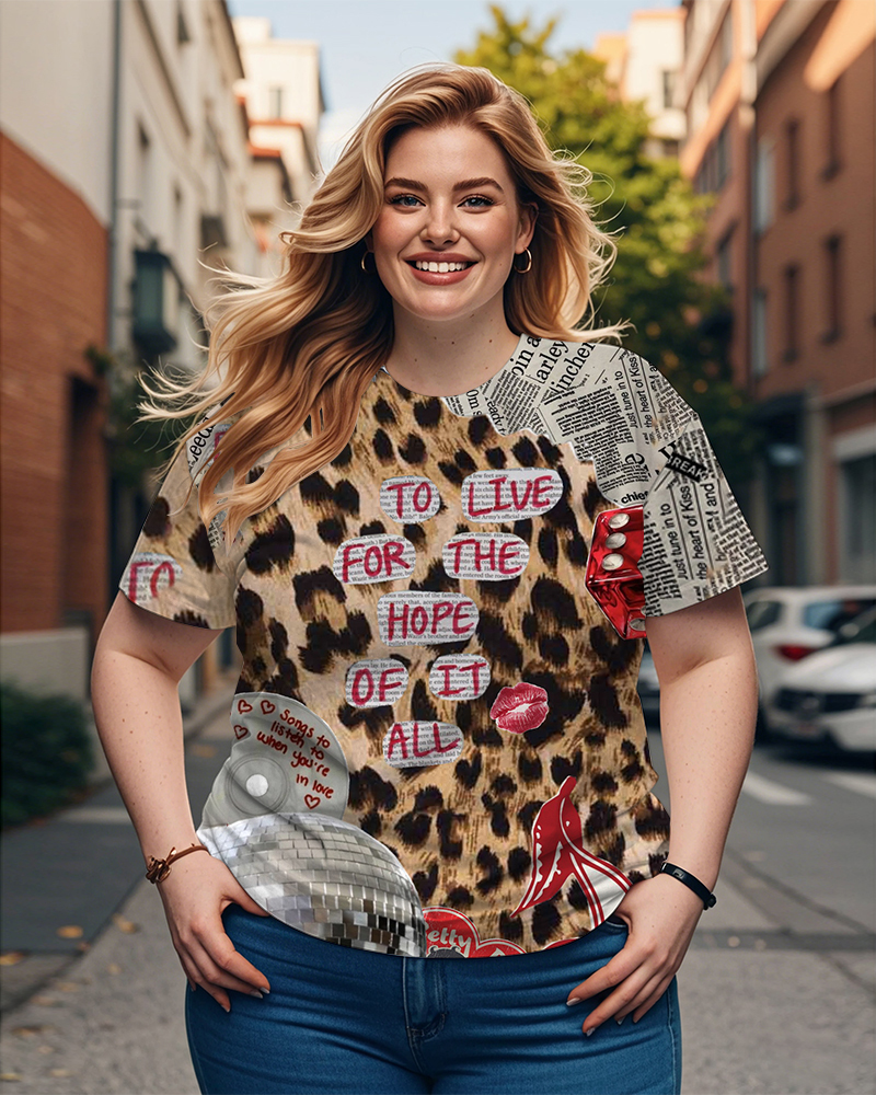 Women's Plus Size To Live For The Hope Round Neck Short Sleeve T-Shirt