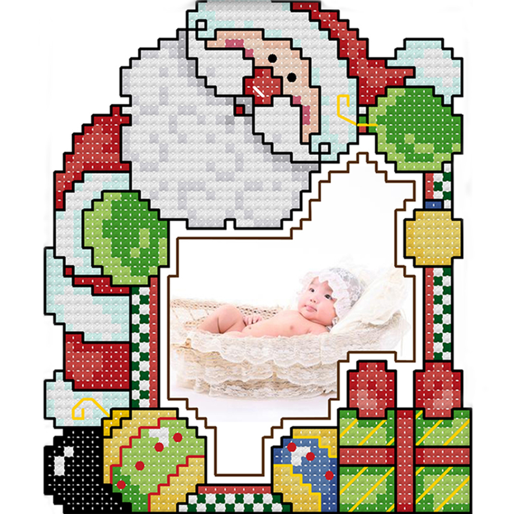 

15*13CM - 14CT Stamped Cross Stitch-Christmas Photo Frame, 501 Original