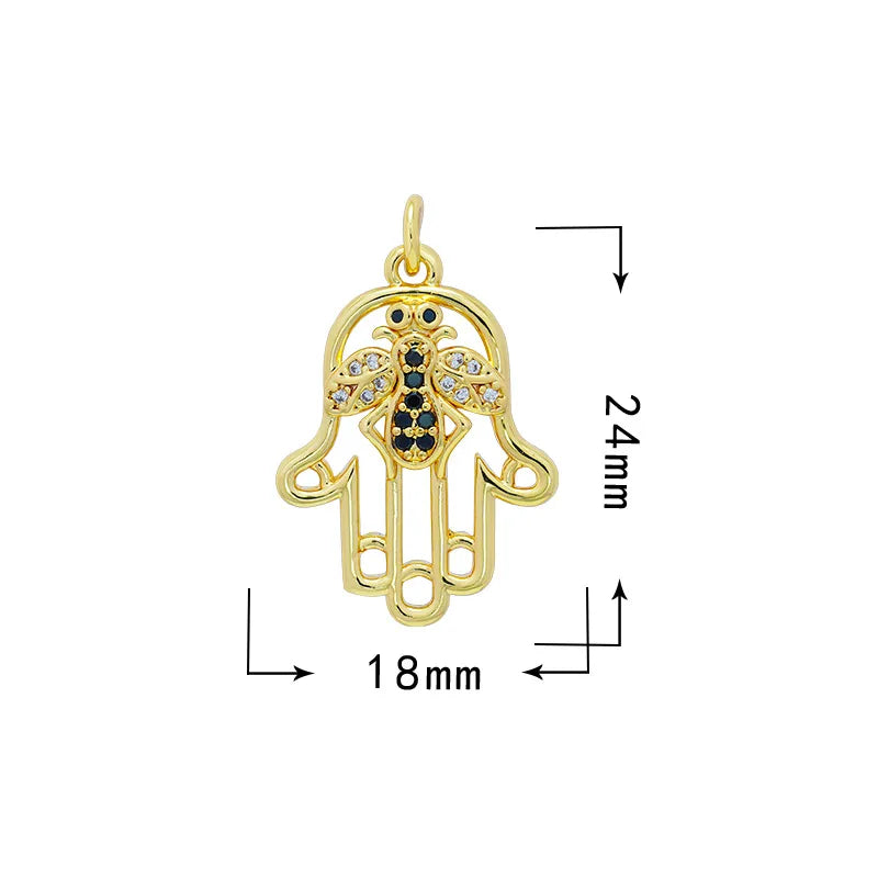 1 Piece 18*20.5mm 19*33mm Copper Zircon Star Moon Heart Shape Pendant