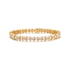 18K Yellow Gold Marquise Cut & Round Cut Lab Diamond Floral Tennis Bracelet