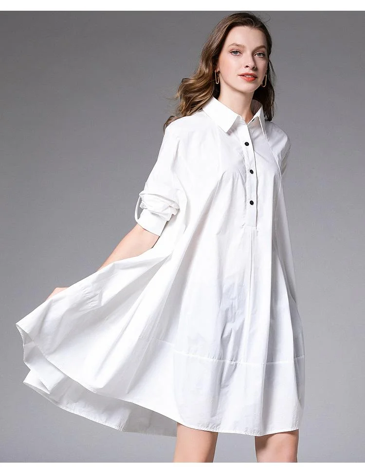 Women's new fashion midi shirt dress