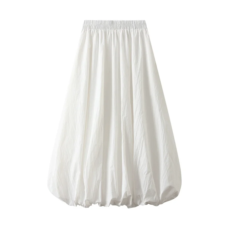 Nigikala Nigikala 2025 New High-Rise Thin Flower Thigh Lantern Skirt Mid-Length Skirt Women 0503