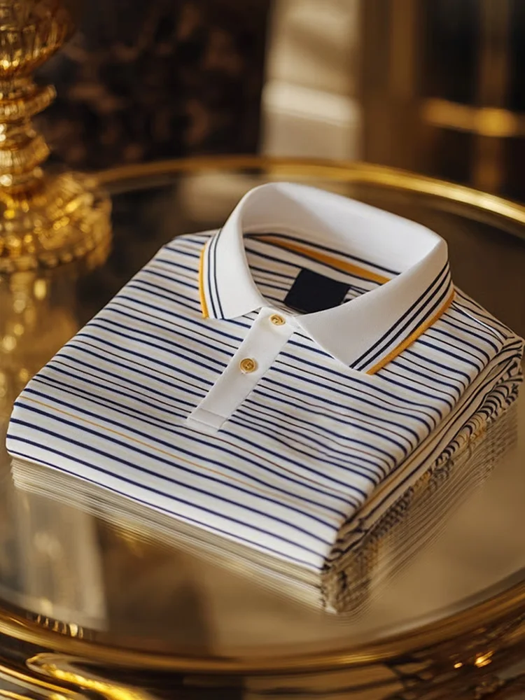 Men's Business Casual Button Short Sleeve Polo Shirt