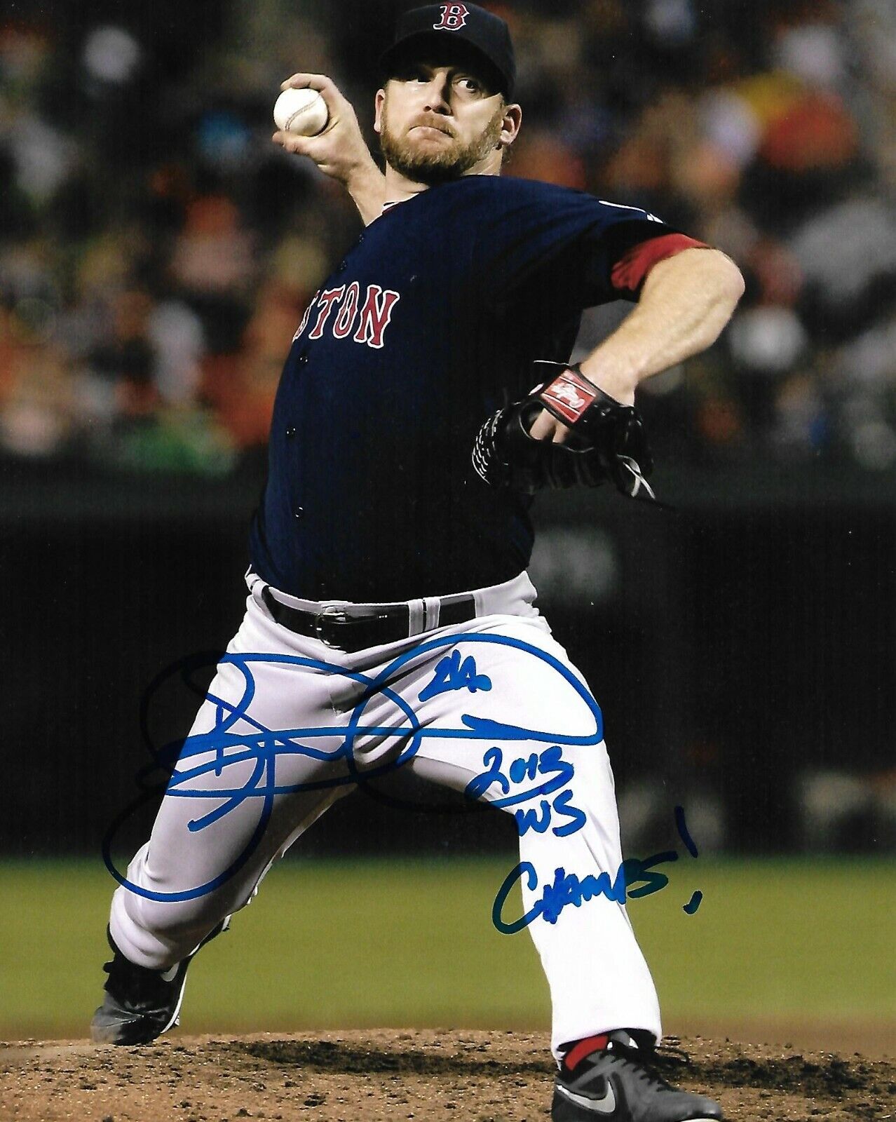 RYAN DEMPSTER signed BOSTON RED SOX WORLD SERIES TROPHY 8X10 CUBS Photo Poster painting w/ COA