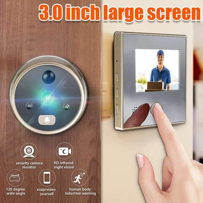 3" TFT Color LCD HD Doorbell Camera Move Detection 120 degree