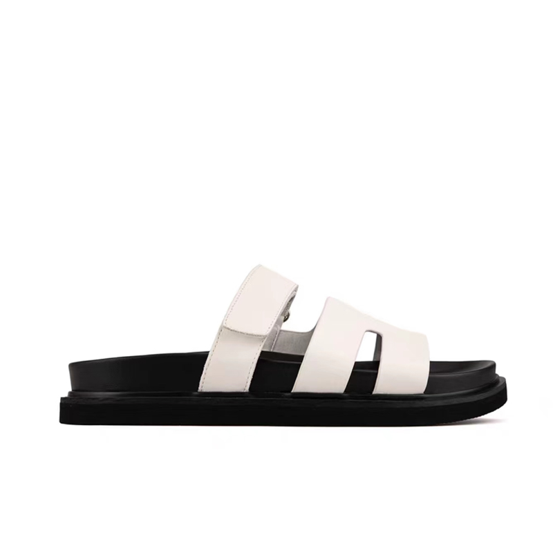 Women's H-Slippers Summer Outerwear Thick Soled Fashion Velcro Beach Shoes-vocosishoes