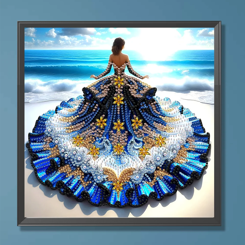 Diamond Painting - Partial Special Shaped Drill - Gorgeous Skirt Girl(Canvas|30*30cm)