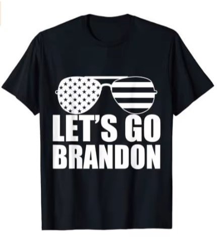 Vintage Let's Go Brandon Sunglasses Funny T-Shirt Black
