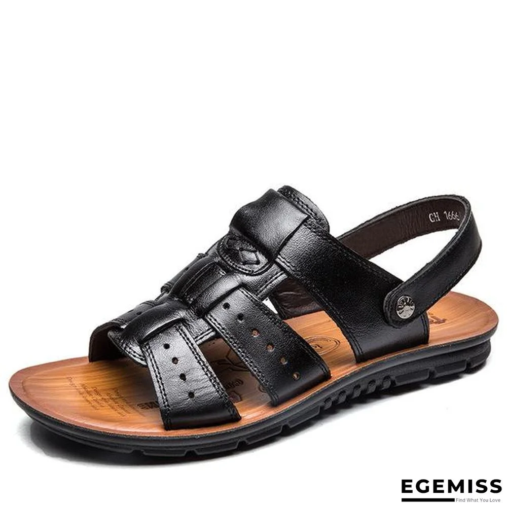 Men Sandals Summer Leather Shoes Casual Slippers Sneakers Summer Shoes Flip Flops | EGEMISS