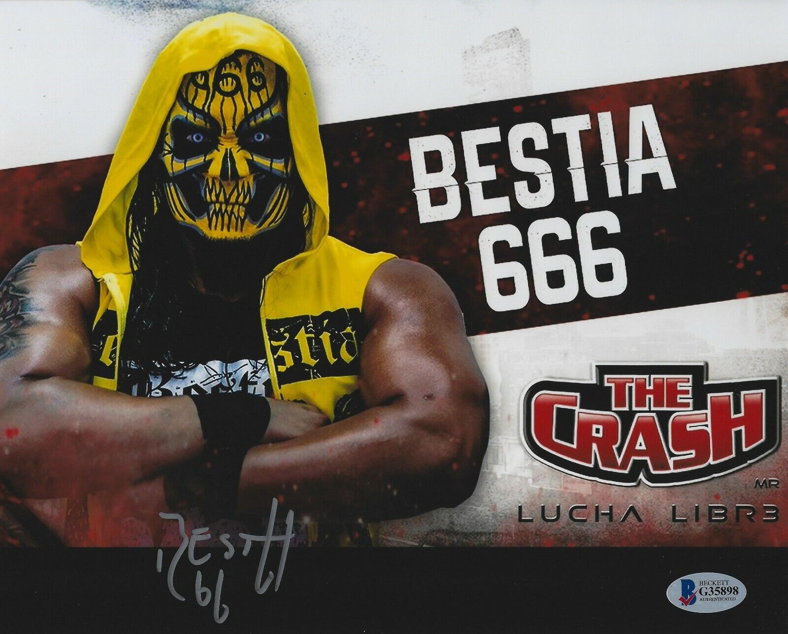 Bestia 666 Signed 8x10 Photo Poster painting BAS Beckett COA AAA Lucha Libre Picture Autograph 5