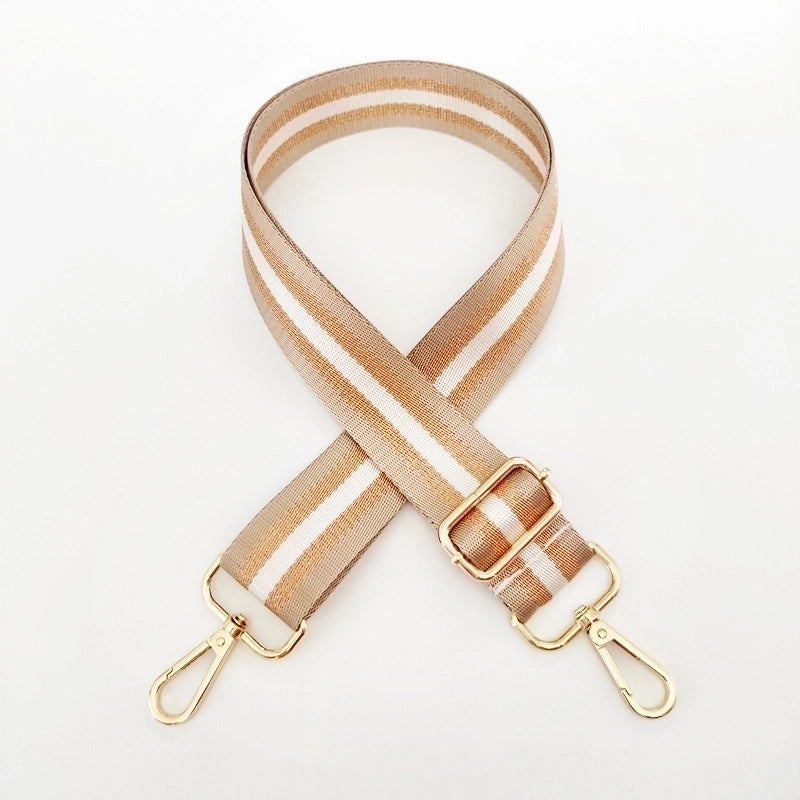 New Colorful Nylon Wide Shoulder Strap Bright Gold Thread Purse Accessories Strap Adjustable Shoulder Crossbody Replacement Long Strap