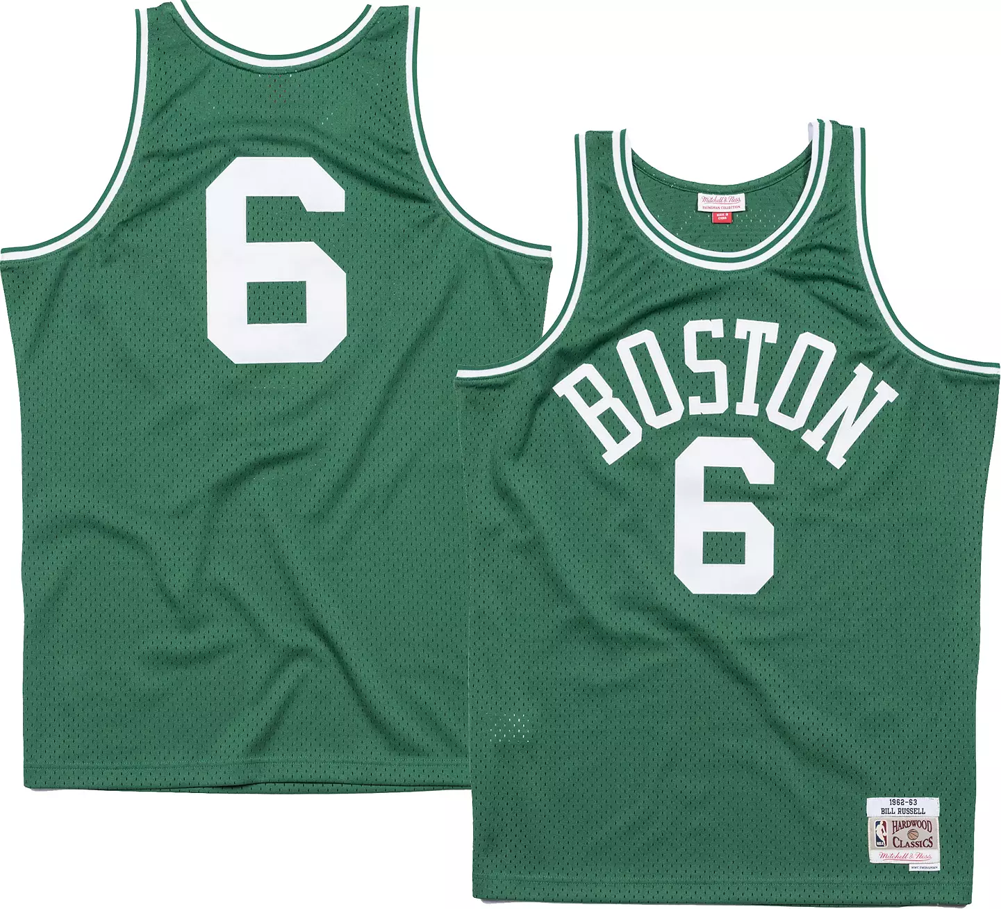 Mitchell and Ness Men's Boston Celtics 1962 Bill Russell #6 Swingman Jersey mysite