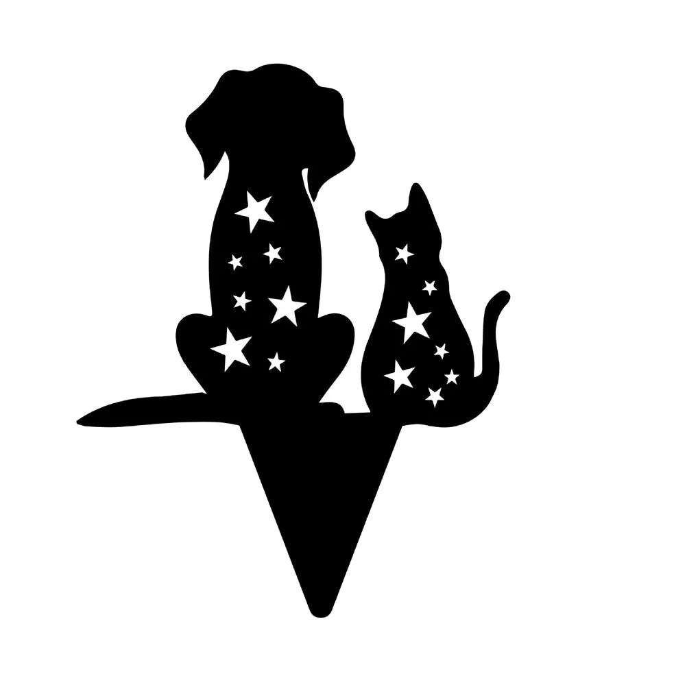 Black Cat Silhouette Winds Spinners Stake Yard Art Acrylic Garden Decor Cat Crafts Lawn For Courtyards Backyards Lawns Gardens