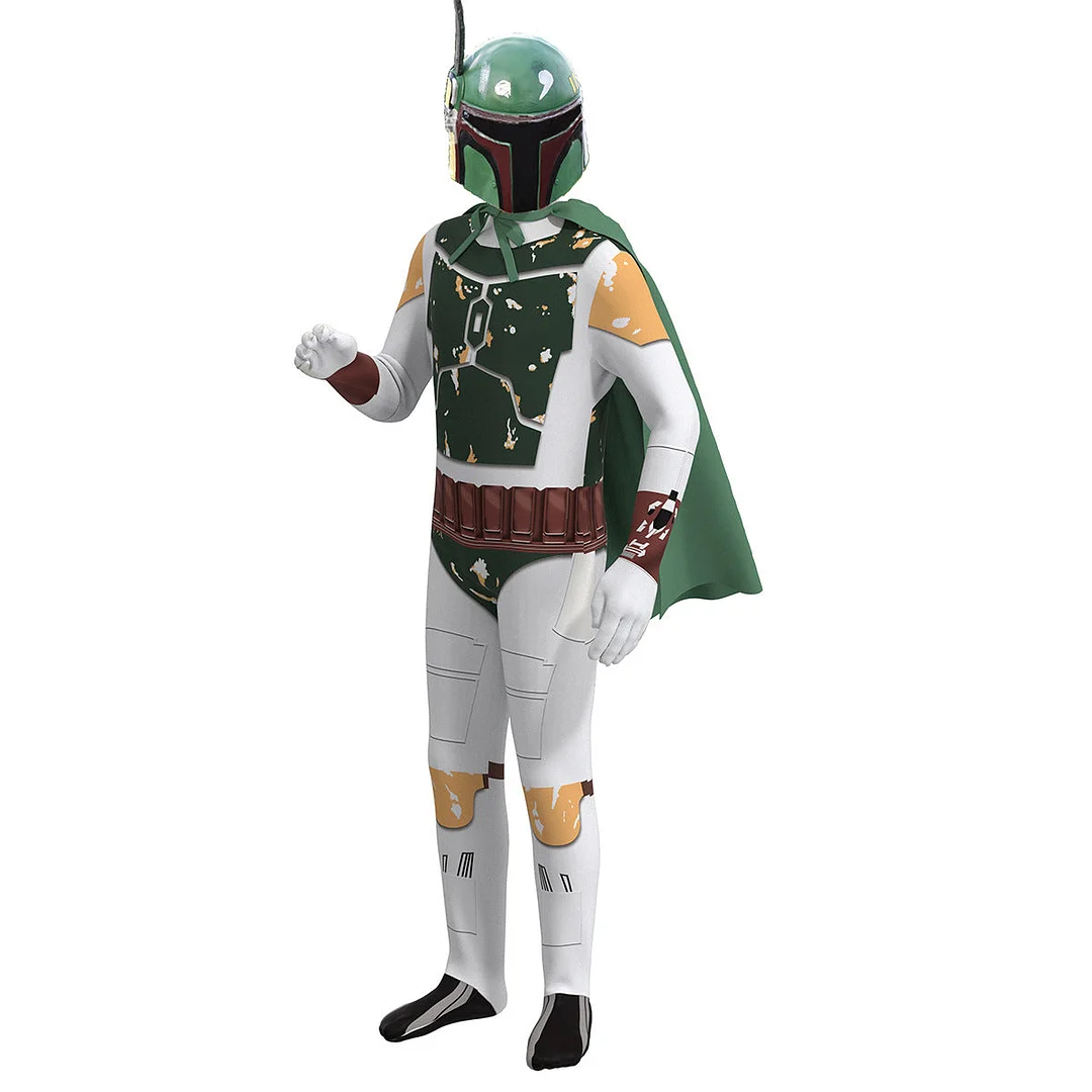 Star Wars Boba Fett Mens Costume For Halloween Party Wear Green-elleschic