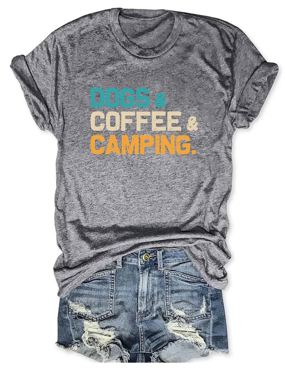 Dogs Coffee Camping T-shirt