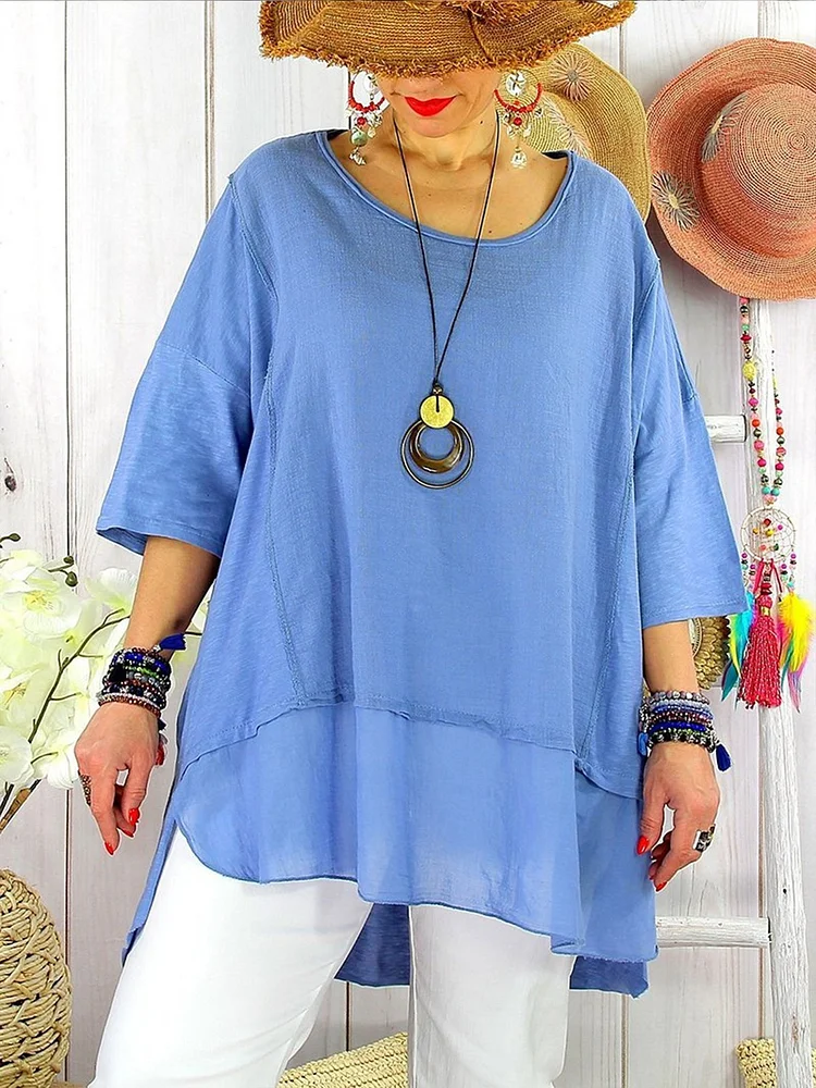 Women's Pure Color Cotton Shirt