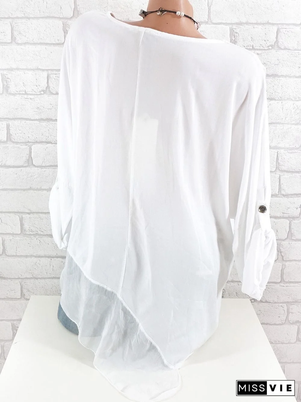 Women Long Sleeve Scoop Neck Printed Tops