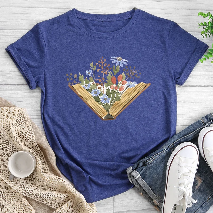 🛒New In - Books And Flowers Brave New World Cute T-shirt Tee-013744-Annaletters