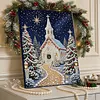 (30x40cm)Christmas Church Pearl Painting Art Kits With Inner Frame Pearl Gem Paintings Picture Arts Craft for Adults Beginners Home Wall Decor
