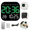 Digital Wall Clock LED Desk Alarm Clock Temperature/Date Display for Home Office