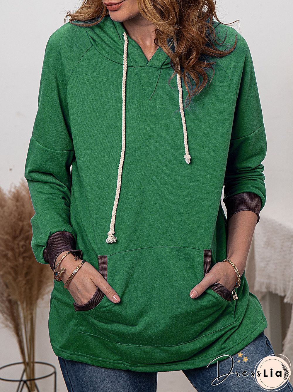 Grey Casual Hoodie plus size Sweatshirts