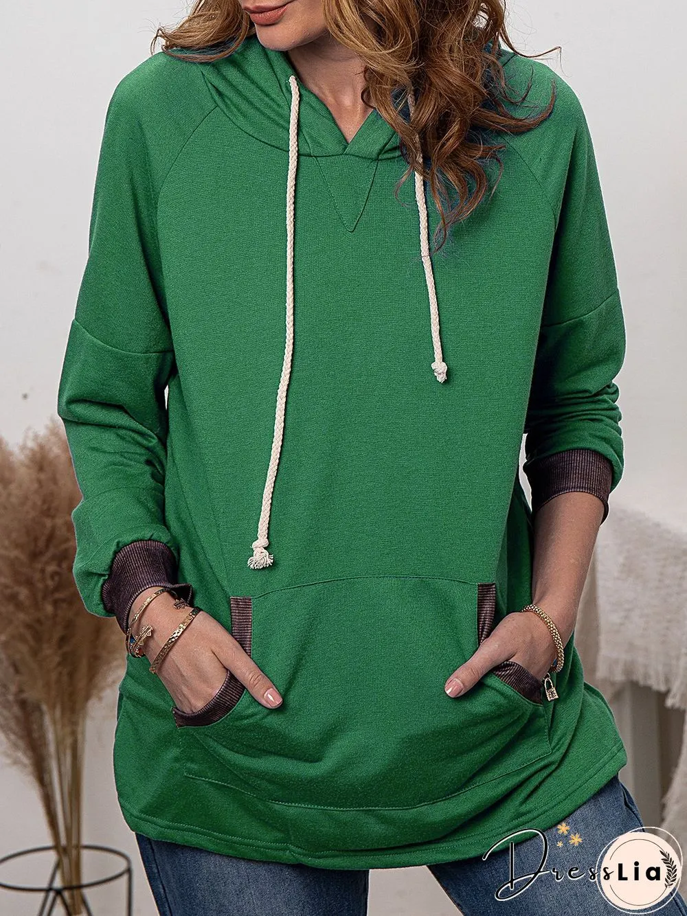 Grey Casual Hoodie plus size Sweatshirts