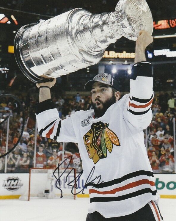 BRANDON BOLLIG SIGNED CHICAGO BLACKHAWKS STANLEY CUP 8x10 Photo Poster painting! Autograph