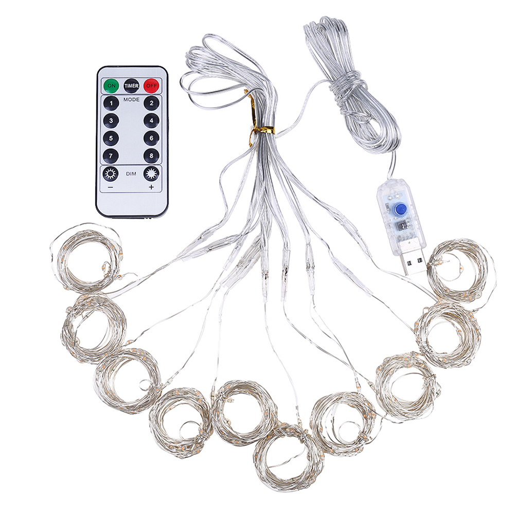 

200 LED Fairy String Lights USB Garland Window Curtain Lamp with Remote, Normal-warm light, 501 Original