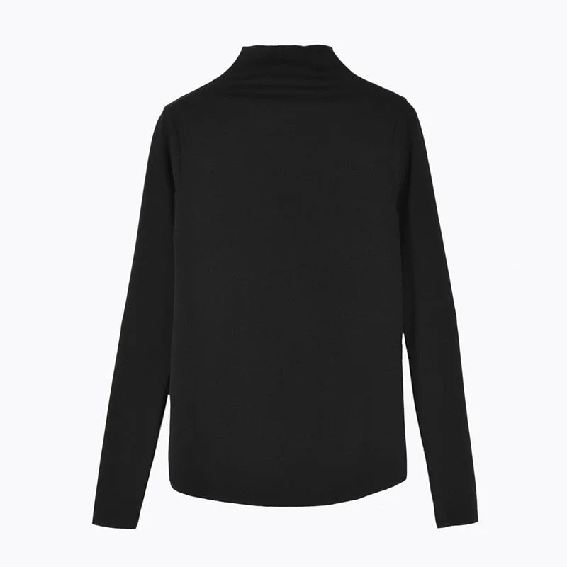 Plus Size Turtleneck Sweater Women Winter Autumn Long Sleeve Elasticity Bottoming Tops Solid Color Slim Fit Warm Knit Pullovers