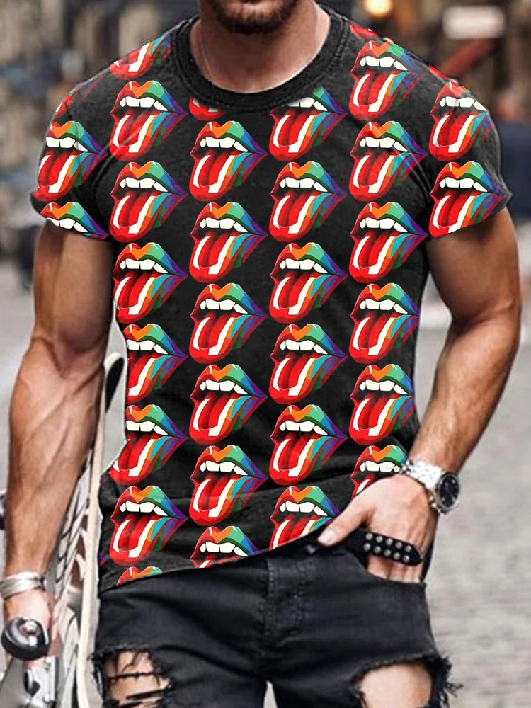 Comstylish The Rolling Stones Print Casual Cotton Short Sleeve T-Shirt