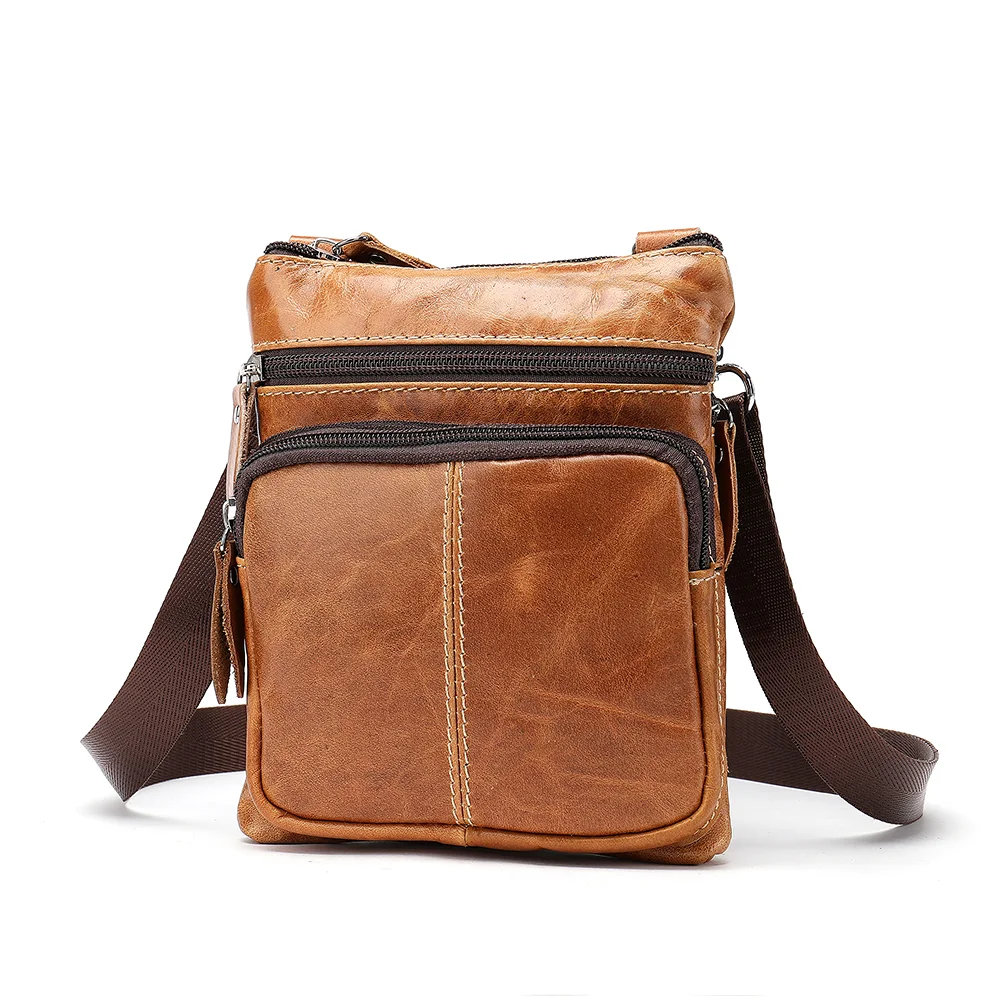 Men's genuine leather top layer leather shoulder messenger bag